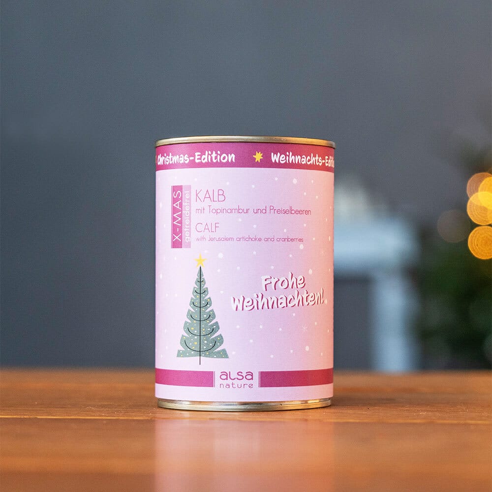 alsa-nature XMAS Kalb mit Topinambur & Preiselbeeren, Anzahl: 6 x 400 g, 400 g, Hundefutter nass alsa-nature XMAS Kalb mit Topinambur & Preiselbeeren, Anzahl: 6 x 400 g, 400 g, Hundefutter nass von alsa-nature