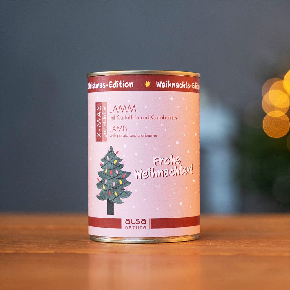 alsa-nature XMAS Lamm mit Kartoffel & Cranberries, Anzahl: 12 x 400 g, 400 g, Hundefutter nass alsa-nature XMAS Lamm mit Kartoffel & Cranberries, Anzahl: 12 x 400 g, 400 g, Hundefutter nass von alsa-nature