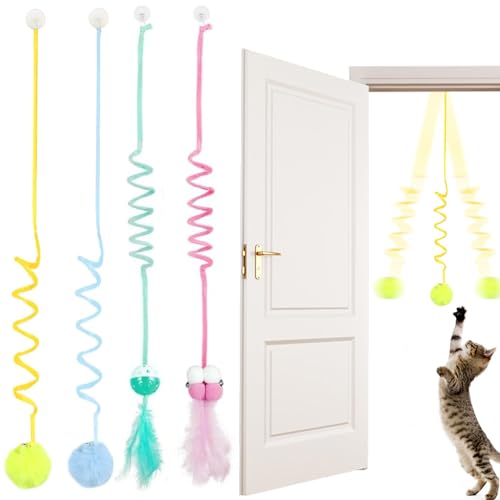 alwaiiz 4 Stück Katzenspielzeug Türrahmen, Hängendes Frühlings-Plüschball Katzenspielzeug, Katzen Spiel mit Glocke, Geeignet für Katzen zum Spielen alwaiiz 4 Stück Katzenspielzeug Türrahmen, Hängendes Frühlings-Plüschball Katzenspielzeug, Katzen Spiel mit Glocke, Geeignet für Katzen zum Spielen von alwaiiz