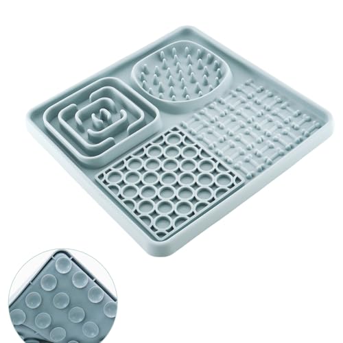 alwaiiz Schleckmatte Hund, Leckmatte Hund mit Saugnäpfen, Slow Feeder Hunde Leckmattefür für Hund Baden, Krallenpflege und Fellpflege(BPA-Frei, Silikon, Blau) von alwaiiz