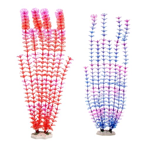 Hohe Künstliche Wasserpflanze Für Aquarium Dekore Mit Realistischer Sicherer PVC Design Fischtank Landschaftsbau Plastikgras Künstliche Aquariumpflanze von amangul