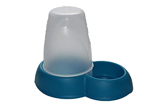 Hunde Katzen Futterspender Wasserspender Futter Wasser Napf Automat 2in1 1,6 L (Blau Petrol) von amaraglobal