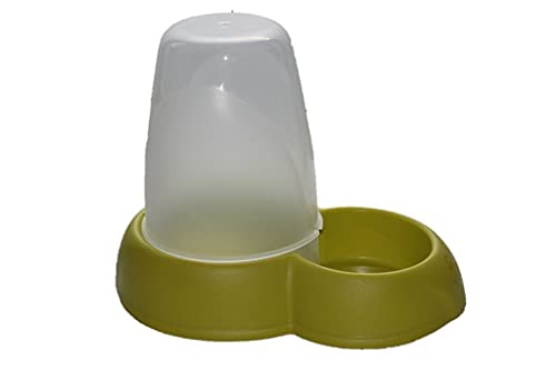 Hunde Katzen Futterspender Wasserspender Futter Wasser Napf Automat 2in1 1,6 L (Gelb) von amaraglobal
