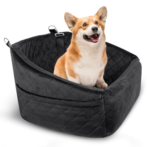 Ambrint Abnehmbarer, waschbarer Hundeautositz mit Booster, Sicherheitsgurt und Aufbewahrungstaschen, Haustier-Reisebett Ambrint Abnehmbarer, waschbarer Hundeautositz mit Booster, Sicherheitsgurt und Aufbewahrungstaschen, Haustier-Reisebett von ambrint