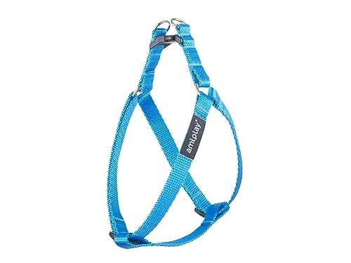 Verstellbares Hunde Brustgeschirr Step-In Basic S/M/L/XL Amiplay (M 30-55 [c, d] x 1,5cm, Blau) von Amiplay