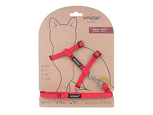 Amiplay Verstellbares Katzengeschirr mit Leine Cat Twist, Ausbruchsicher und Komfortabel, Ideal für Tägliche Spaziergänge, Inklusive 150cm Katzenleine von Amiplay