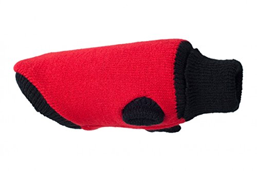 amiplay Rollkragen Hundepullover 'Oslo' | Hundejacke | Hundekleidung | Hundemantel | Wintermantel, Farbe:Rot, Größe:34 cm von amiplay