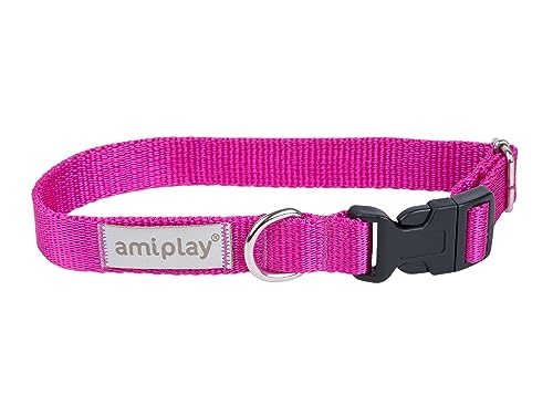 amiplay Verstellbare Hundehalsband Samba (M 25-40 [b] x 2cm, Rosa) von amiplay