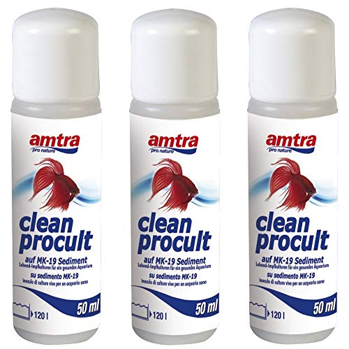 Amtra Clean Procult Set 3 Stück Lebend-Impfkulturen Aktive Filterbakterien Gesundes Aquarium Algen Wasser Fische Grundreinigung 3x50ml von amtra pro nature