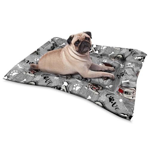 amuéblate online Wendbares und waschbares Hundebett, Bequeme Matte aus bedrucktem Stoff für Transport und Zuhause, ideal für die Erholung von Haustieren, 50 x 70 cm amuéblate online Wendbares und waschbares Hundebett, Bequeme Matte aus bedrucktem Stoff für Transport und Zuhause, ideal für die Erholung von Haustieren, 50 x 70 cm von amuéblate online