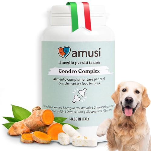 amusi Gelenktabletten Hund - Teufelskralle Hund Supplement, Unterstützt Mobilität, Schmiert die Knorpel, Bekämpft Canine Dysplasie, Arthrose Linderung, mit Chondroitin und Glucosamin (90 Tabletten) von amusi