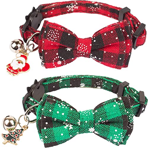 2 Stück Weihnachte-Katzenhalsband mit Glocke Verstellbar Schleife Katzenhalsband Soft Katzen Halsband Weihnachten Schneemann Weihnachtsbaum Anhänger Katze Weihnachten Kostüm Collar 2 Stück Weihnachte-Katzenhalsband mit Glocke Verstellbar Schleife Katzenhalsband Soft Katzen Halsband Weihnachten Schneemann Weihnachtsbaum Anhänger Katze Weihnachten Kostüm Collar von animacoser