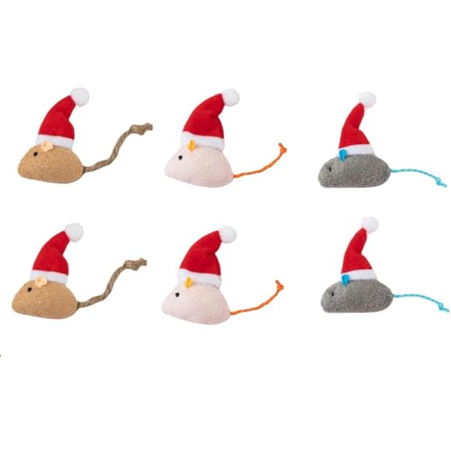 animacoser 6 Stück Weihnachts-Katzenspielzeug: Interaktive Spielmaus-Kostüm mit Katzenminze animacoser 6 Stück Weihnachts-Katzenspielzeug: Interaktive Spielmaus-Kostüm mit Katzenminze von animacoser