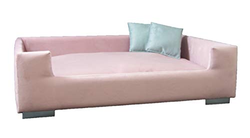 Lycce Hundesofa Style mit Deko-Kissen rosa 91cm x 57cm x 25cm von Lycce