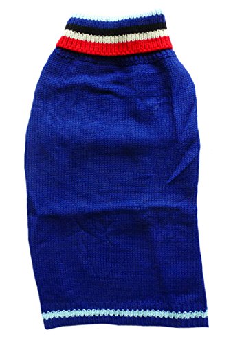 animate gestreift Halsband Polo Hund Jumper, blau, 35,6 cm von animate