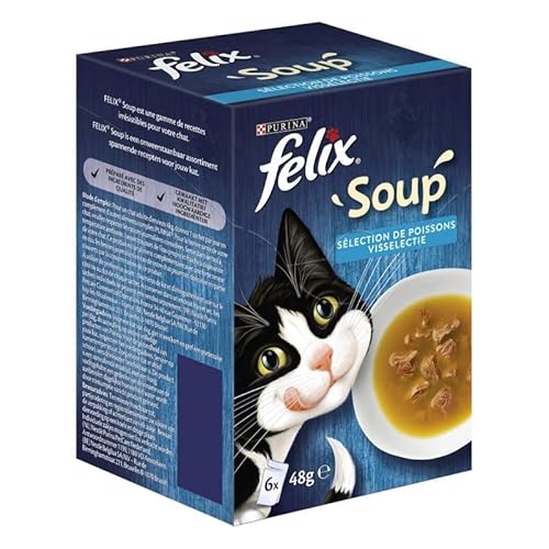 Felix Katzenfutter Tiere Suppe Auswahl von Fischen für Katzen, 288 g, 4 Stück Felix Katzenfutter Tiere Suppe Auswahl von Fischen für Katzen, 288 g, 4 Stück von animaux