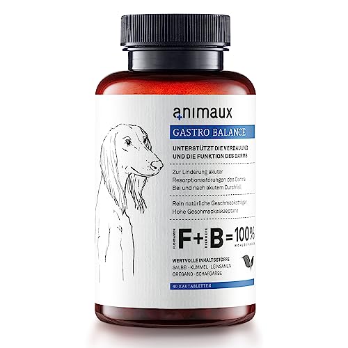 animaux Gastro Balance - 40 Kautabletten - für Hunde bei Durchfall, akuten Darmresorptionsstörungen, Blähungen, nach Wurmkur, unterstützend bei Futterumstellung von animaux