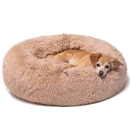 DOG Copenhagen Hundebett – Katzenbett – Hundekissen – Hundebett – Katzenkissen – Flauschiges Kissen – Anti-Stress – Traumkissen – rundes Kissen – Durchmesser 60 cm – Braun von animo concept