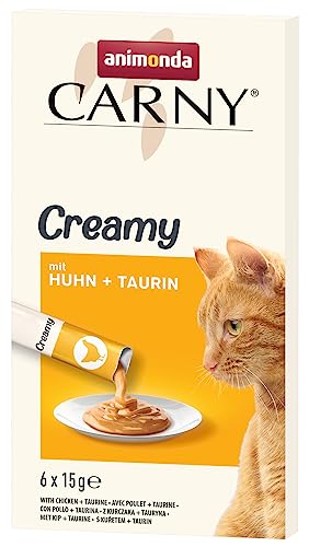 Animonda Carny Adult Creamy - Premium Katzensnack für anspruchsvolle Feinschmecker - Leckere Leckerlis mit zartem Huhn und wertvollem Taurin in praktischen Frischebeuteln - 6 x 15 g von animonda Carny