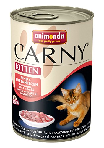 Animonda Carny Kitten Rind plus Putenherzen, 6er Pack (6 x 400 g) von animonda Carny