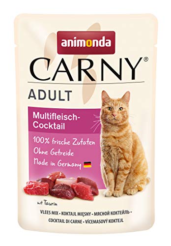 animonda Carny Adult Multifleisch-Cocktail (12 x 85 g), Katzennassfutter für ausgewachsene Katzen, Nassfutter mit 100 % frischen, fleischlichen Zutaten, Katzenfutter ohne Getreide und Zucker von animonda Carny