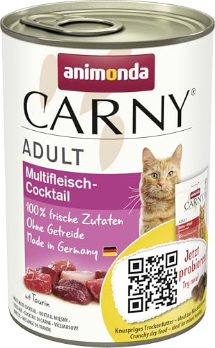 animonda Carny Adult Katzenfutter, Nassfutter für Ausgewachsene Katzen, Multifleisch-Cocktail, 6 X 400 g von animonda Carny