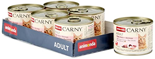 animonda Carny Adult Katzenfutter, Nassfutter für ausgewachsene Katzen, Pute, Huhn + Shrimps, 6 x 200 g von animonda Carny
