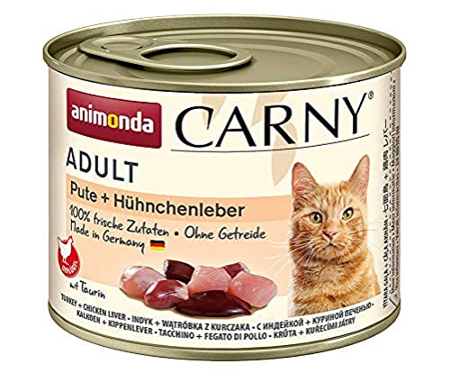 animonda Carny Adult Katzenfutter, Nassfutter für ausgewachsene Katzen, Pute + Hühnchenleber, 6 x 200 g von animonda Carny