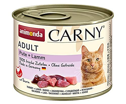 animonda Carny Adult Katzenfutter, Nassfutter für ausgewachsene Katzen, Pute + Lamm, 6 x 200 g von animonda Carny