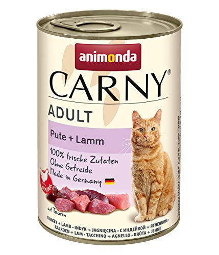 animonda Carny Adult Katzenfutter, Nassfutter für ausgewachsene Katzen, Pute + Lamm, 6 x 400 g von animonda Carny