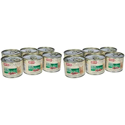 animonda Carny Adult Katzenfutter, Nassfutter für ausgewachsene Katzen, Rind + REH mit Preiselbeeren, 6 x 200 g (Packung mit 2) von animonda Carny