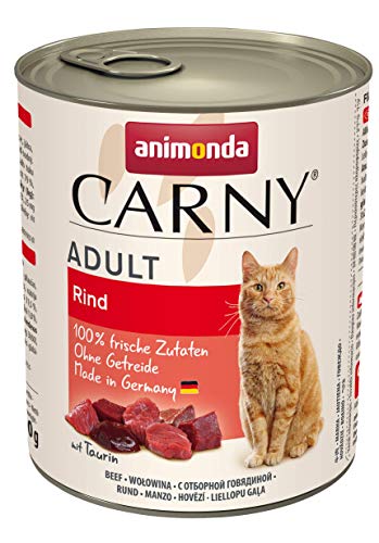 animonda Carny Adult Katzenfutter, Nassfutter für ausgewachsene Katzen, Rind pur, 6 x 800g von animonda Carny