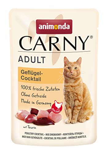 animonda Carny Adult Katzenfutter nass für ausgewachsene Katzen, im Frischebeutel, Geflügel-Cocktail 12 x 85 g von animonda Carny