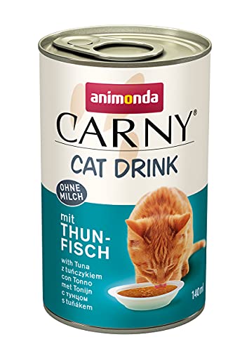 animonda Carny Cat Drink, Ergänzungsfuttermittel für Katzen, Katzen Suppe mit Thunfisch, Katzenfutter nass, 24 x 140 ml, Braun von animonda Carny