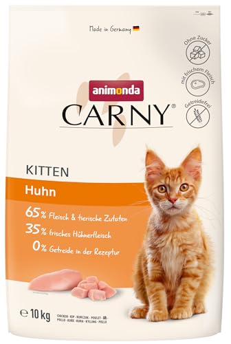 animonda Carny Katzen Trockenfutter Kitten mit Huhn (1 x 10kg), Kittenfutter trocken für wachsende Katzen ohne Zucker und Getreide, hoher Fleischanteil von animonda Carny