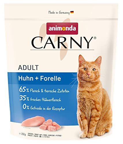 animonda Carny Katzenfutter Adult – Trockenfutter Katze zuckerfrei und ohne Getreide – mit Huhn + Forelle, 1 x 350 g von animonda Carny