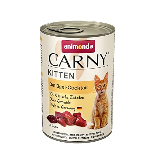 animonda Carny Kitten Nassfutter für Katzen, Katzenfutter Dosen nass für Kitten, Geflügel Cocktail, 12 x 400 g von animonda Carny