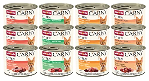 animonda Carny Kitten Nassfutter für Katzen, Katzenfutter Dosen nass für Kitten, Variation für Katzenbabys, 12 x 200 g von animonda Carny