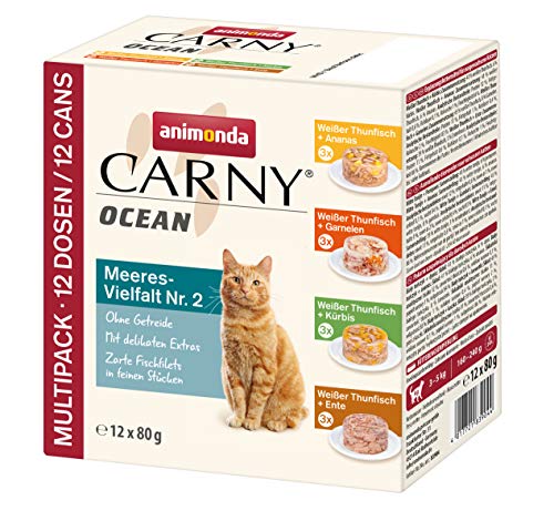 animonda Carny Ocean Katzenfutter, Nassfutter für Katzen, Meeresvielfalt Nr. 2, 12 x 80 g von animonda Carny