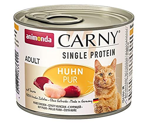 Carny Katzen Nassfutter Single Protein Huhn Pur (6 x 200g) von Animonda - Katzenfutter Mit Nur Einer Proteinquelle für Ausgewachsene Katzen von animonda Carny
