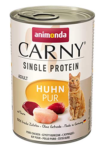 animonda Carny Single Protein adult Katzenfutter, Nassfutter für ausgewachsene Katzen, Huhn Pur, 6 x 400 g von animonda Carny