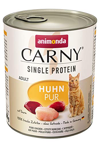 animonda Carny Single Protein adult Katzenfutter, Nassfutter für ausgewachsene Katzen, Huhn Pur, 6 x 800 g von animonda Carny