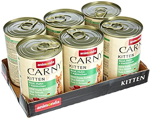 animonda GranCarno Carny Kitten Katzenfutter, Nassfutter Katzen bis 1 Jahr, Rind, Huhn + Kaninchen, 6 x 400 g animonda GranCarno Carny Kitten Katzenfutter, Nassfutter Katzen bis 1 Jahr, Rind, Huhn + Kaninchen, 6 x 400 g von animonda Carny