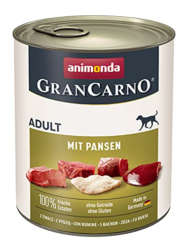 animonda GranCarno Adult Hundefutter nass, Nassfutter für erwachsene Hunde, mit Pansen, 6 x 800g von animonda GranCarno