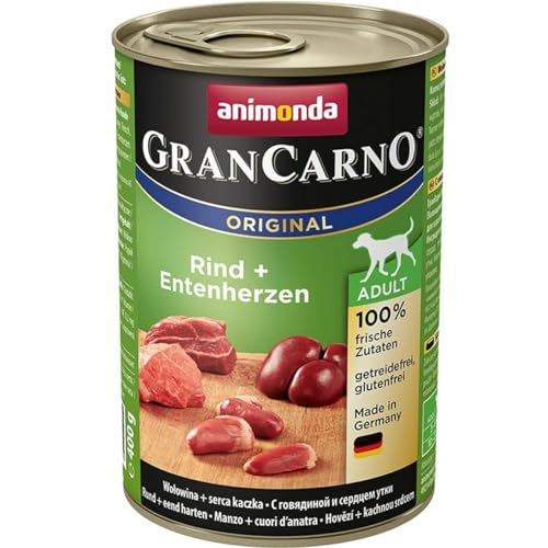 animonda Gran Carno adult Hundefutter, Nassfutter für erwachsene Hunde, Rind + Entenherzen, {6 x 400 g} , 400g (6er pack) von animonda Vom Feinsten