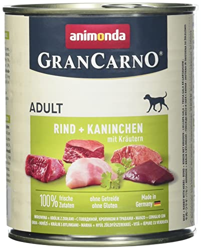 animonda Gran Carno adult Hundefutter, Nassfutter für erwachsene Hunde, Rind + Kaninchen mit Kräutern, 6 x 800 g von animonda Vom Feinsten