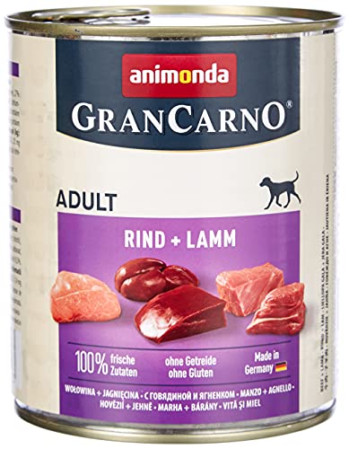 animonda Gran Carno adult Hundefutter, Nassfutter für erwachsene Hunde, Rind + Lamm, 6 x 800 g von animonda Vom Feinsten