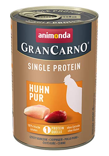 animonda Gran Carno adult Superfoods Hundefutter, Nassfutter für ausgewachsene Hunde, Huhn pur, 6 x 400 g von animonda Vom Feinsten