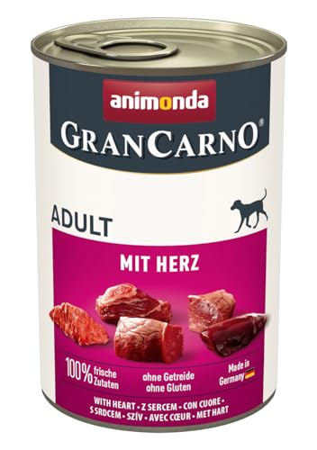 animonda GranCarno Adult Hundefutter Nass, Nassfutter für Hunde erwachsen mit Herz 6 x 400 g von animonda GranCarno