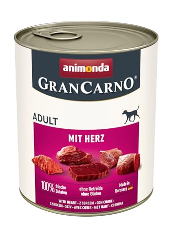 animonda GranCarno Adult Hundefutter Nass, Nassfutter für Hunde erwachsen mit Herz 6 x 800 g von animonda GranCarno